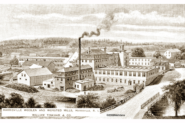 1890 Etching of the Tinkham Mills